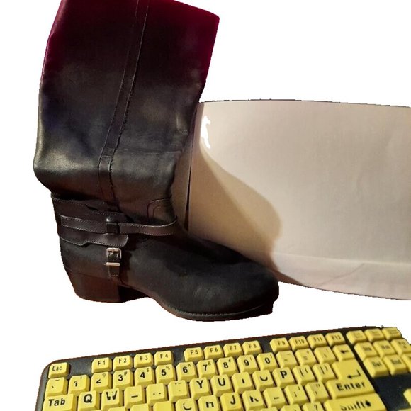 BCBG Black Tall Riding Boots Joseff Size 7.5 PreLoved - Picture 2 of 7